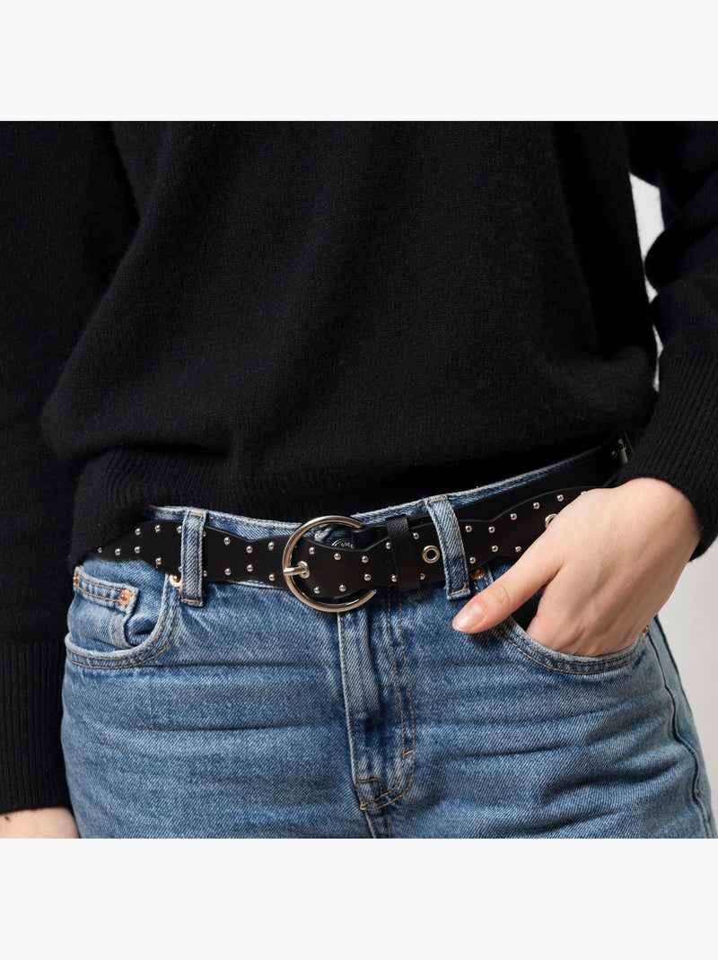 Cintura rock dal design vintage con borchie argentate donna isotoner Nero - Kiabi