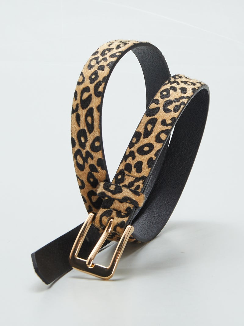 Cintura sottile con stampa leopardata MARRONE - Kiabi