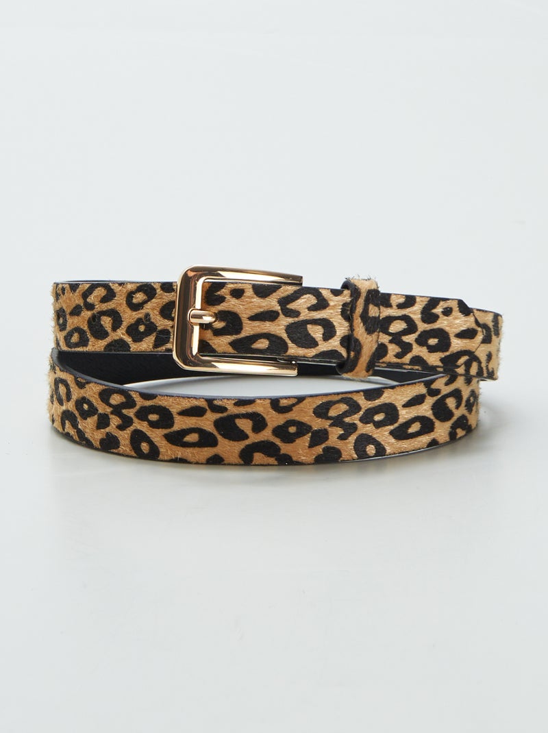 Cintura sottile con stampa leopardata MARRONE - Kiabi