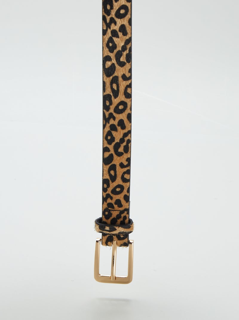 Cintura sottile con stampa leopardata MARRONE - Kiabi