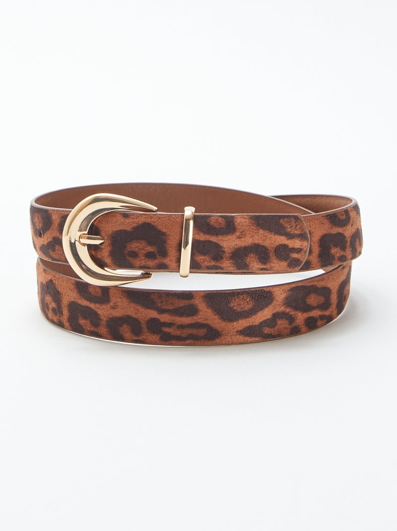 Cintura sottile in finto camoscio leopardato! Marrone - Kiabi
