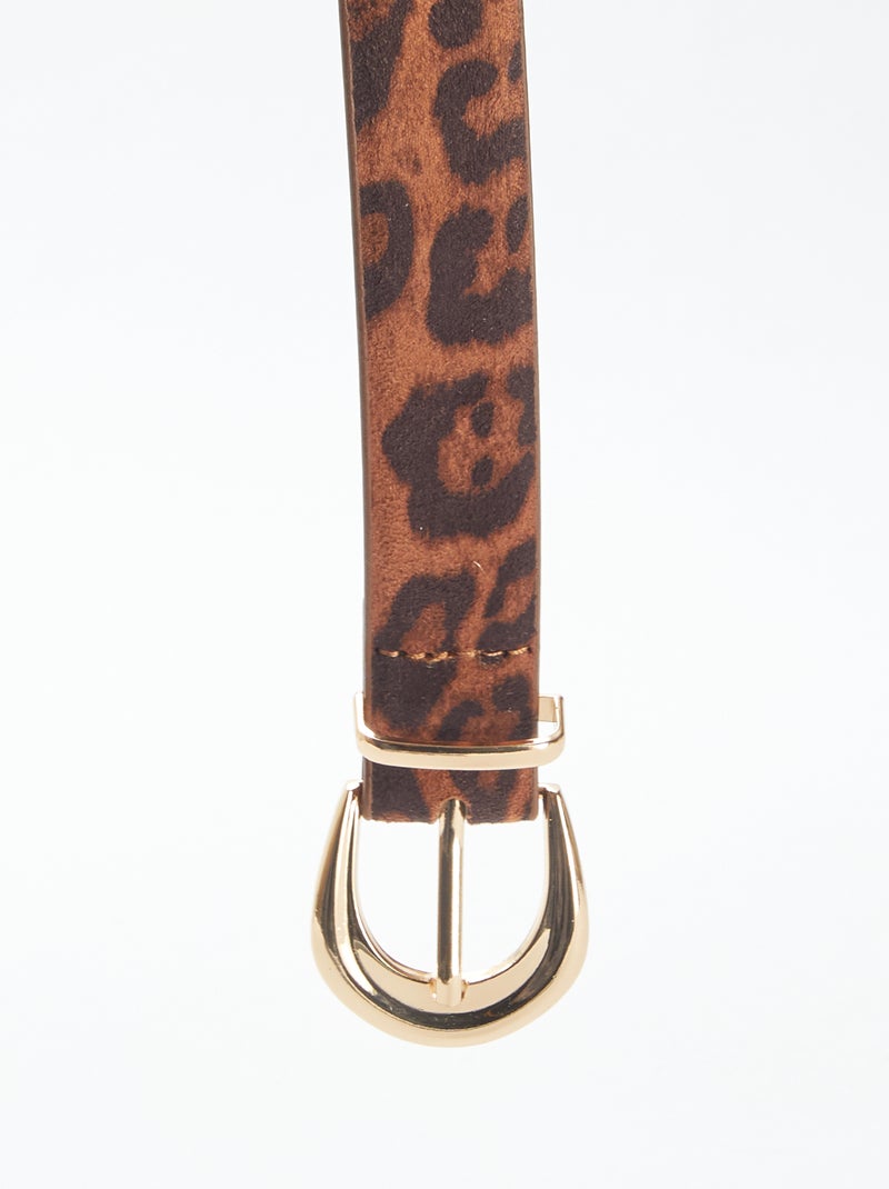 Cintura sottile in finto camoscio leopardato! Marrone - Kiabi