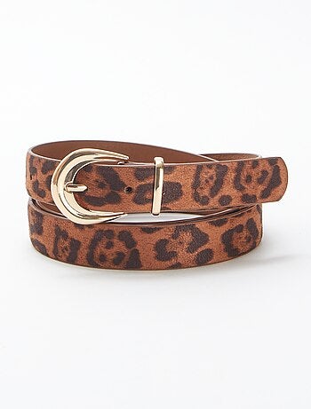 Cintura sottile leopardata in finto camoscio