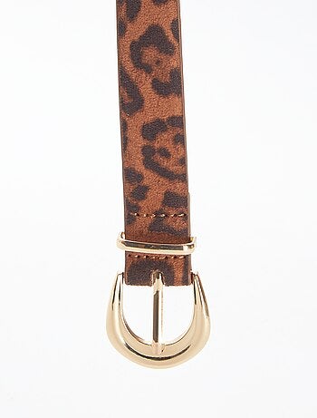 Cintura sottile leopardata in finto camoscio