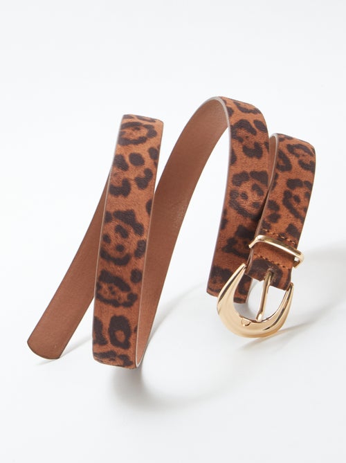 Cintura sottile leopardata in finto camoscio - Kiabi