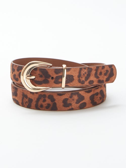 Cintura sottile leopardata in finto camoscio - Kiabi