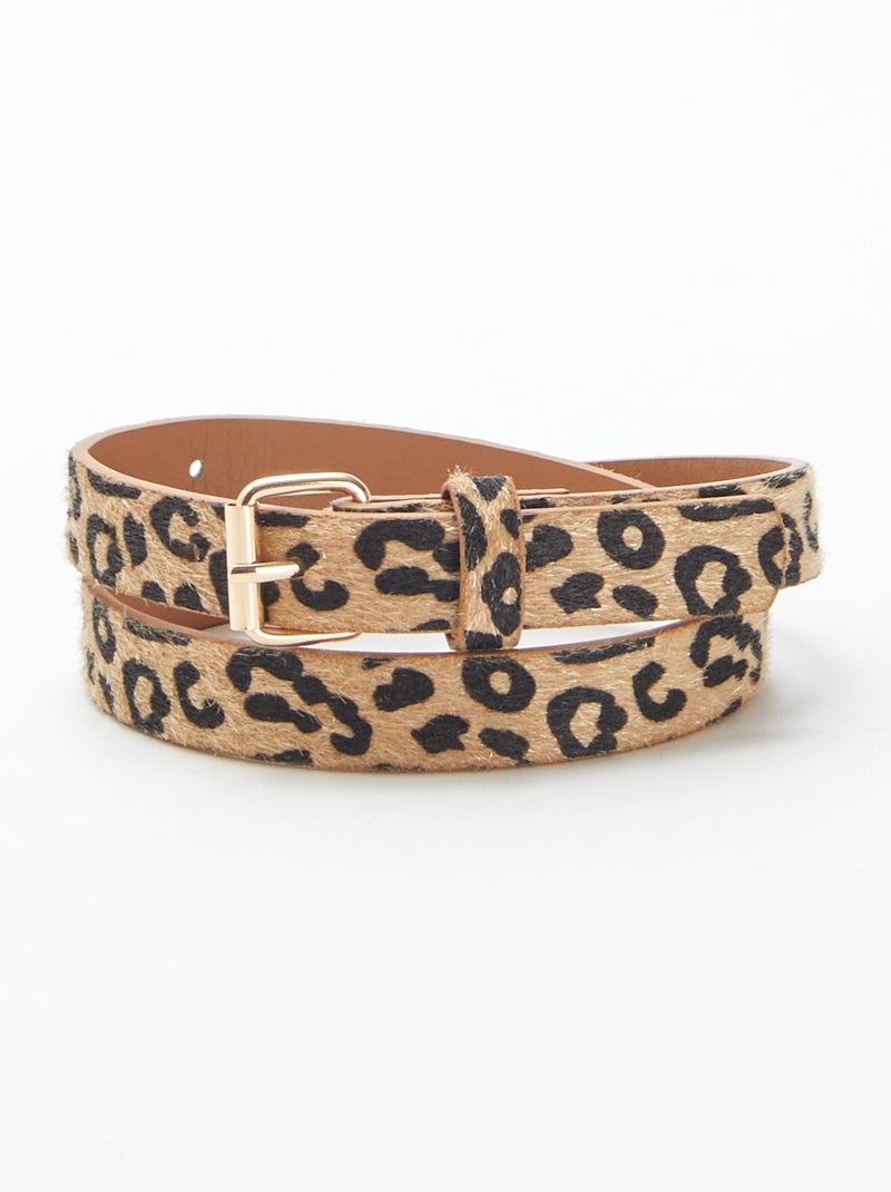 Cintura sottile stampa leopardata Marrone - Kiabi