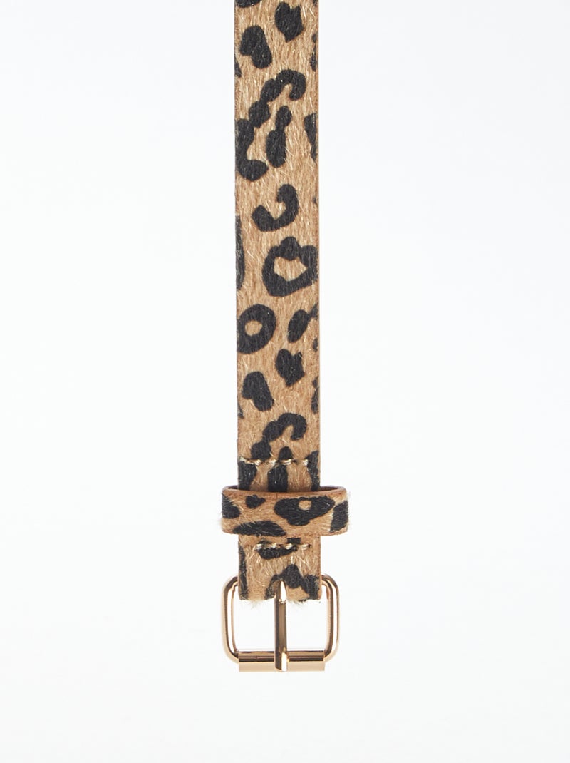 Cintura sottile stampa leopardata Marrone - Kiabi