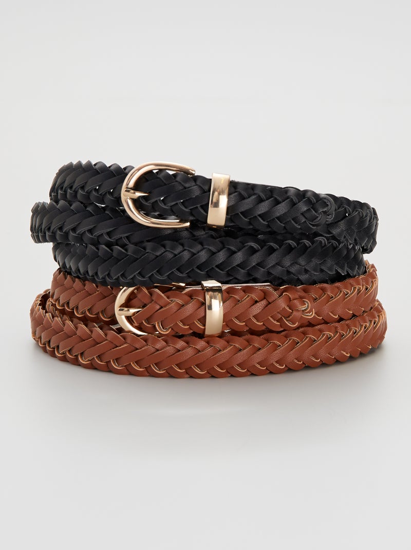 Cinture intrecciate - 2 pezzi MARRONE - Kiabi