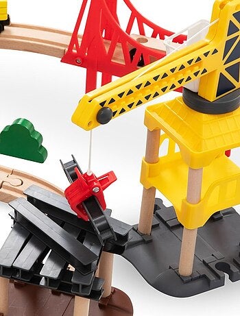 Circuito treno elettrico e città cantiere legno Mamabrum