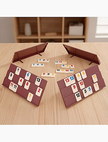 Classico gioco da tavolo rummy con tessere e supporti per 2-4 giocatori cb games