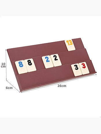 Classico gioco da tavolo rummy con tessere e supporti per 2-4 giocatori cb games