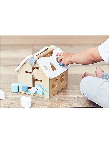 Classificatore forme geometriche casa legno 8 pezzi giocattolo educativo