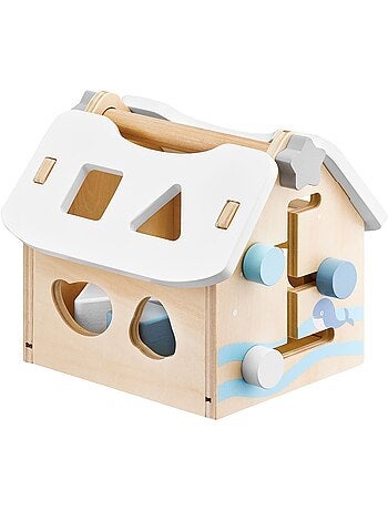 Classificatore forme geometriche casa legno 8 pezzi giocattolo educativo