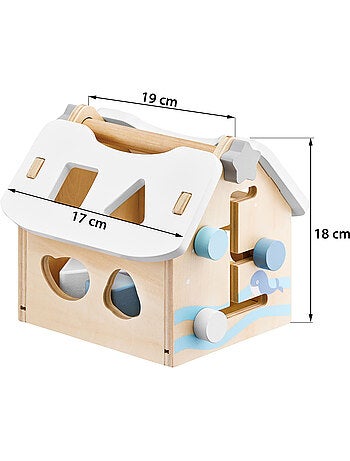 Classificatore forme geometriche casa legno 8 pezzi giocattolo educativo