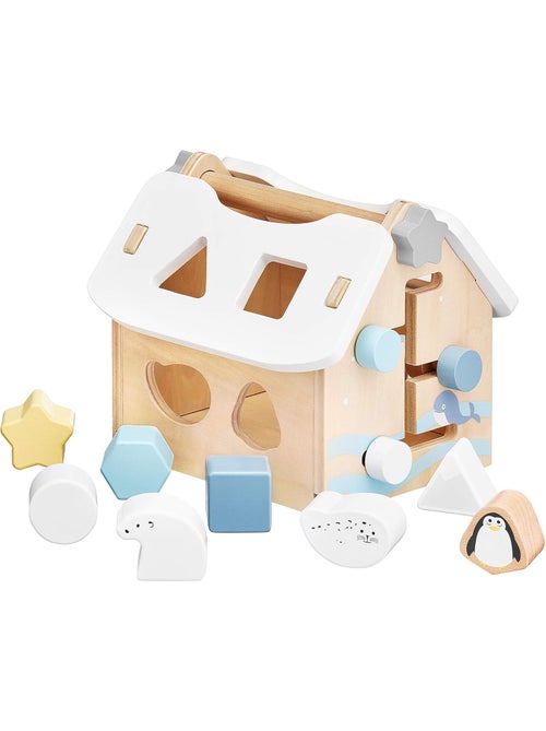 Classificatore forme geometriche casa legno 8 pezzi giocattolo educativo - Kiabi