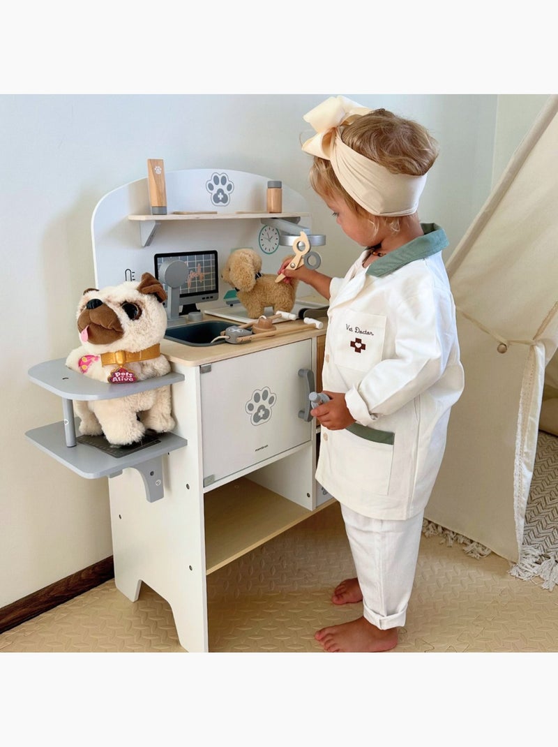 Clinica veterinaria in legno per bambini con accessori medici e animali, 3+ anni Bianco Beige - Kiabi
