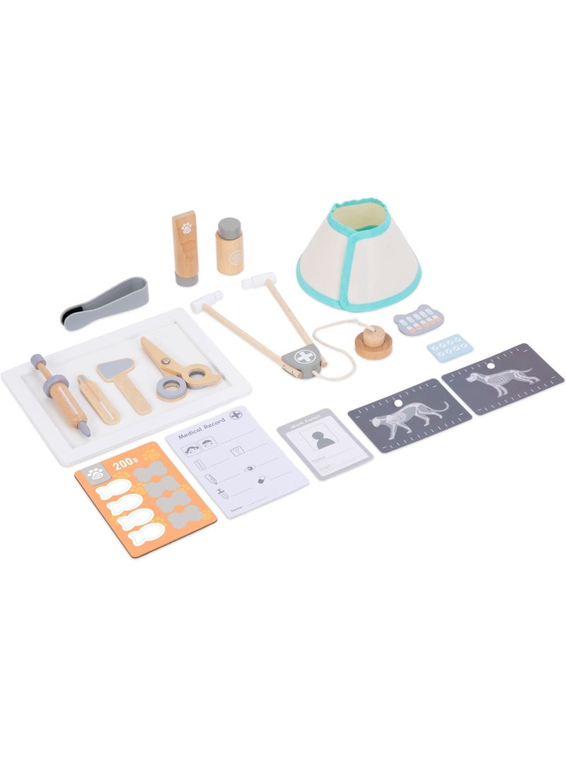 Clinica veterinaria in legno per bambini con accessori medici e animali, 3+ anni Bianco Beige - Kiabi