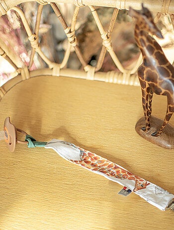 Clip ciuccio personalizzabile in cotone, safari | sevira kids | sevira kids