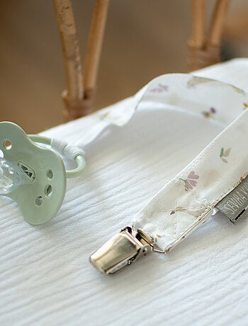Clip ciuccio personalizzabile in cotone, sidonia | sevira kids | sevira kids