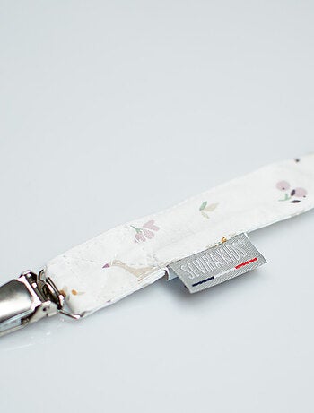 Clip ciuccio personalizzabile in cotone, sidonia | sevira kids | sevira kids
