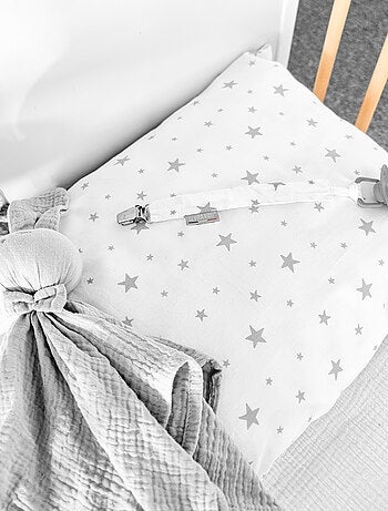 Clip ciuccio personalizzabile in cotone, stella | sevira kids | sevira kids