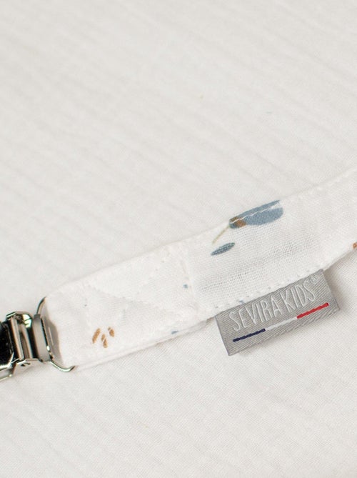 Clip ciuccio personalizzabile in garza di cotone, bleuet | sevira kids | sevira kids - Kiabi Clip ciuccio personalizzabile in garza di cotone, bleuet | sevira kids | sevira kids - Kiabi