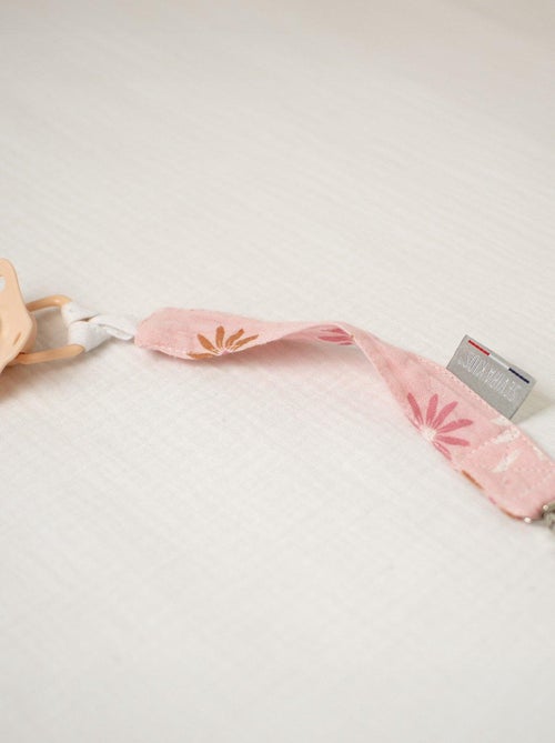 Clip ciuccio personalizzabile in garza di cotone, rosella | SEVIRA KIDS - Kiabi