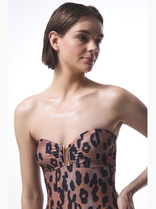 Clove costume intero senza spalline con stampa leopardata e fibbia penti - Kiabi Clove costume intero senza spalline con stampa leopardata e fibbia penti - Kiabi