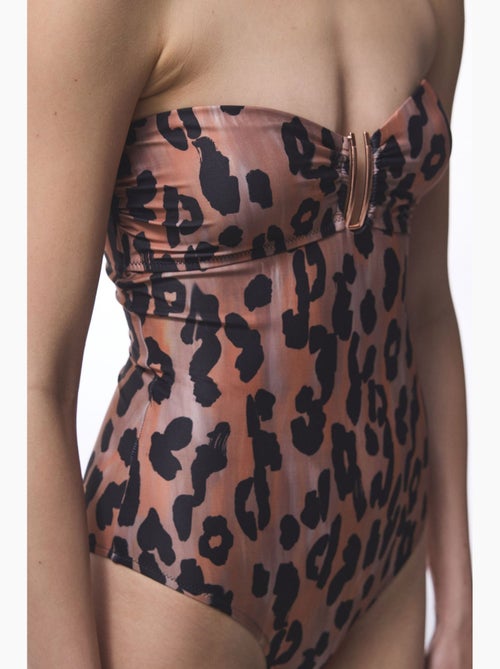 Clove costume intero senza spalline con stampa leopardata e fibbia penti - Kiabi Clove costume intero senza spalline con stampa leopardata e fibbia penti - Kiabi
