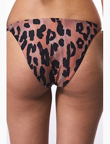 Clove slip bikini con stampa leopardata e laccetti penti