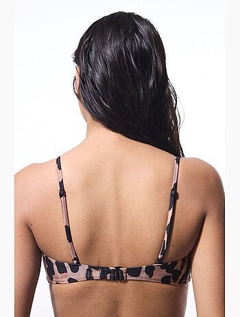 Clove top bikini con taglio minimal e stampa leopardata penti