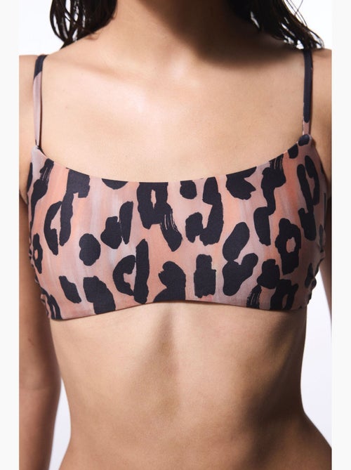 Clove top bikini con taglio minimal e stampa leopardata penti - Kiabi