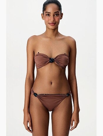 Clove top bikini senza spalline reversibile con stampa leopardata penti