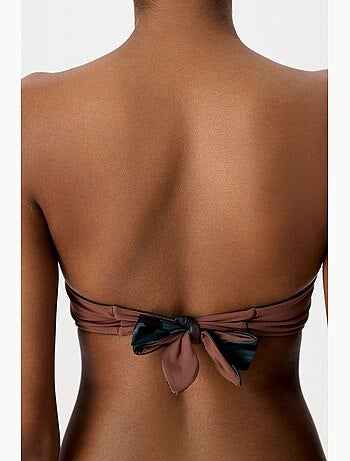 Clove top bikini senza spalline reversibile con stampa leopardata penti