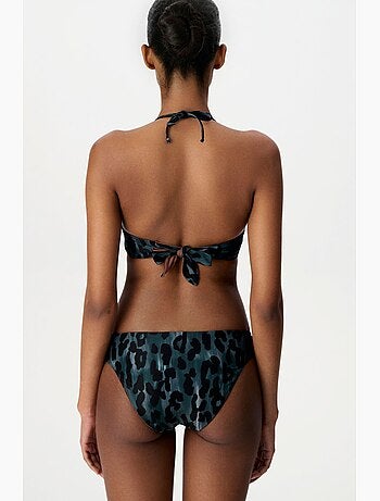 Clove top bikini senza spalline reversibile con stampa leopardata penti