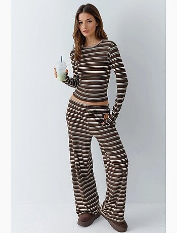 Co-ord set a due pezzi a righe con pantaloni a gamba ampia hiccup