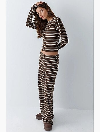 Co-ord set a due pezzi a righe con pantaloni a gamba ampia hiccup