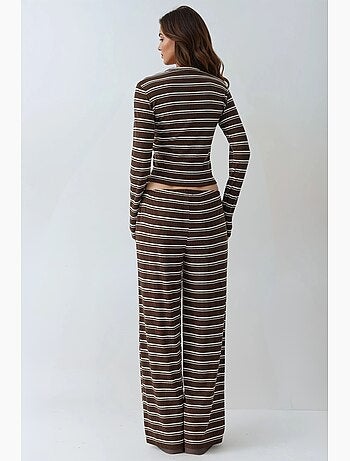 Co-ord set a due pezzi a righe con pantaloni a gamba ampia hiccup