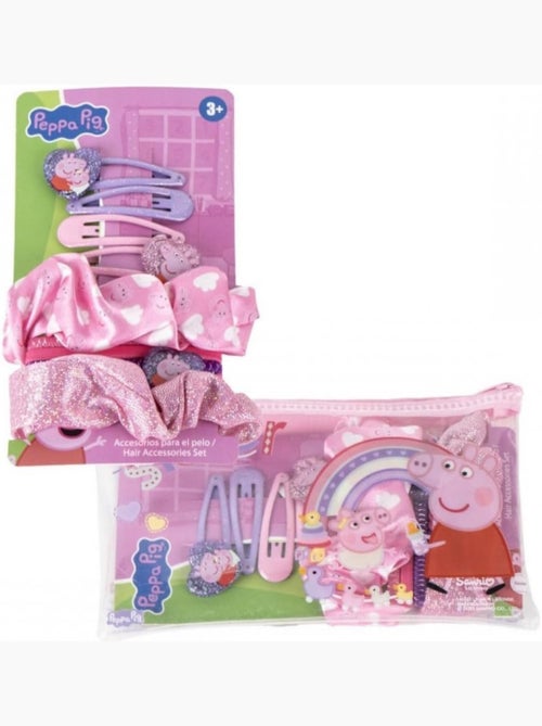 Cofanetto capelli bambina Peppa Pig con trousse: mollette, elastici, elastici - Kiabi