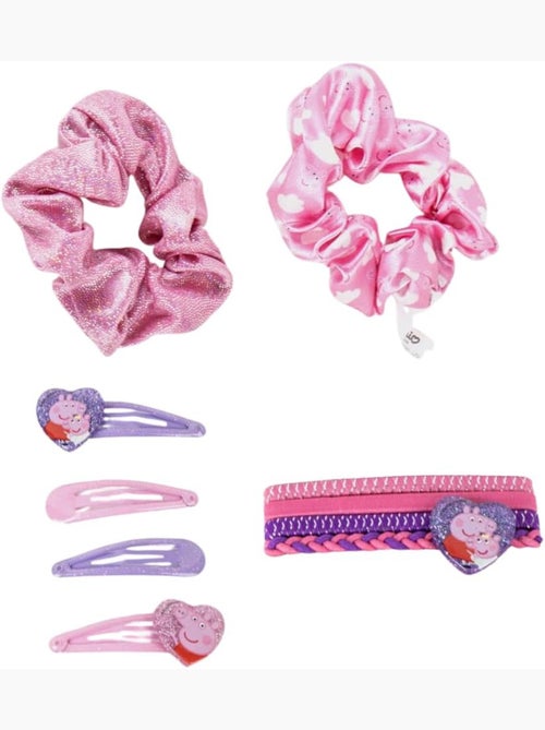 Cofanetto capelli bambina Peppa Pig con trousse: mollette, elastici, elastici - Kiabi