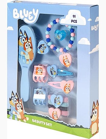 Cofanetto capelli bambino Bluey : 11 accessori pinze, elastici