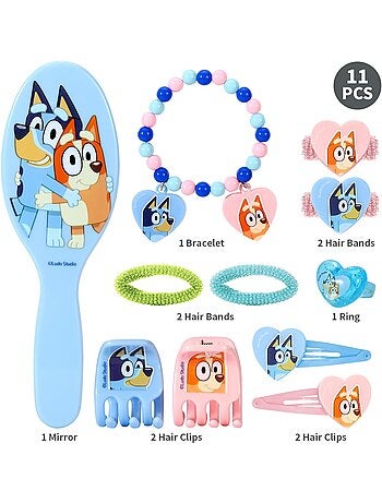 Cofanetto capelli bambino Bluey : 11 accessori pinze, elastici