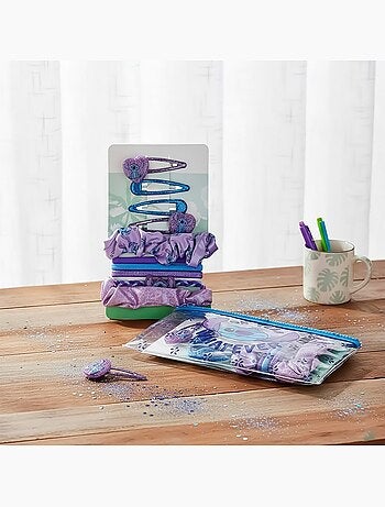 Cofanetto capelli bambino Stitch blu e viola : 10 accessori