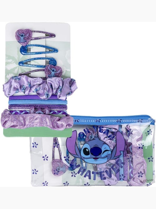 Cofanetto capelli bambino Stitch blu e viola : 10 accessori - Kiabi