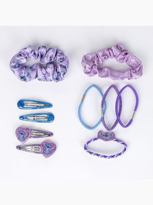 Cofanetto capelli bambino Stitch blu e viola : 10 accessori - Kiabi