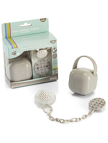 Cofanetto di tettine fisiologiche in silicone Thermobaby Savane con attacco e scatola
