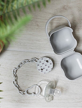 Cofanetto di tettine fisiologiche in silicone Thermobaby Savane con attacco e scatola