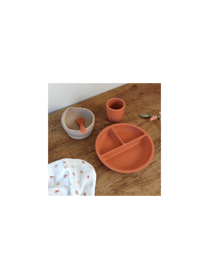 Cofanetto pasto in silicone per bebè - 4 pezzi Arancione - Kiabi