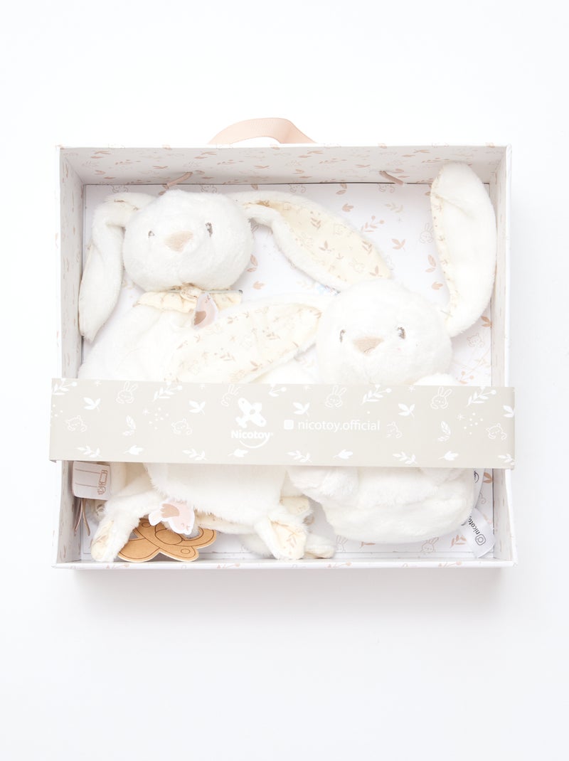Cofanetto peluche coniglio Bianco - Kiabi
